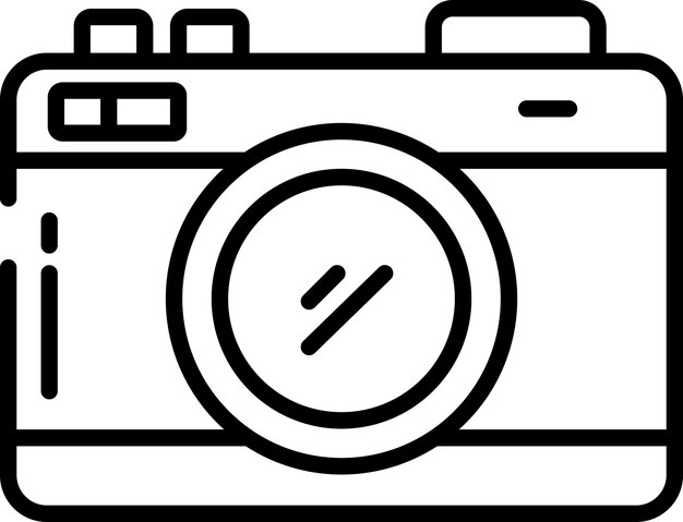 Ilustración vectorial de contorno de cámara sólida