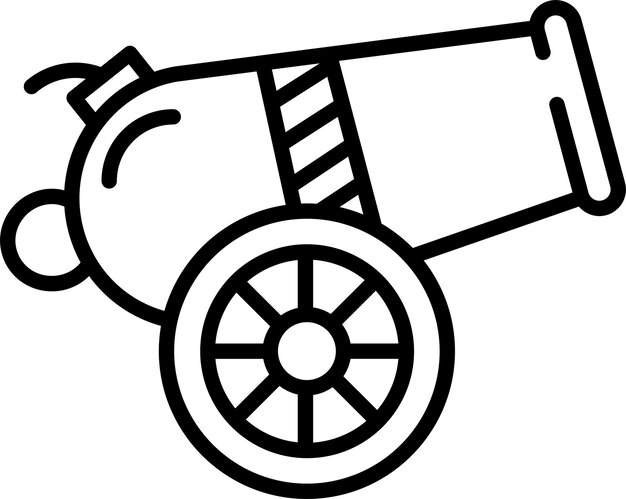 Ilustración vectorial del contorno del cañón