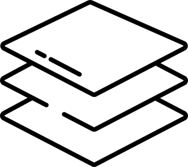 Ilustración vectorial de contorno de capas sólidas