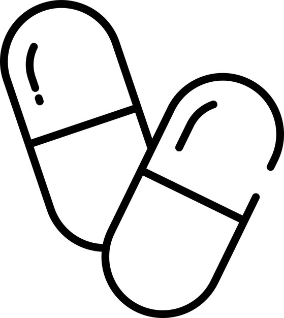 Ilustración vectorial del contorno de la cápsula