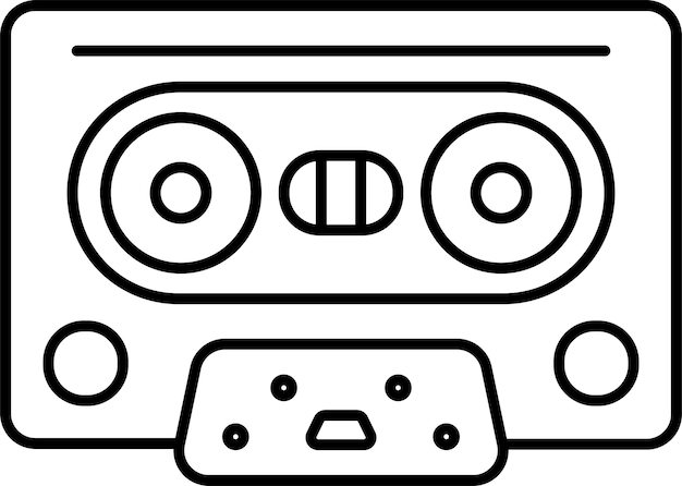 Ilustración vectorial del contorno de la cassette