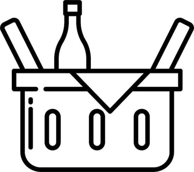 Ilustración vectorial del contorno de las cestas sólidas