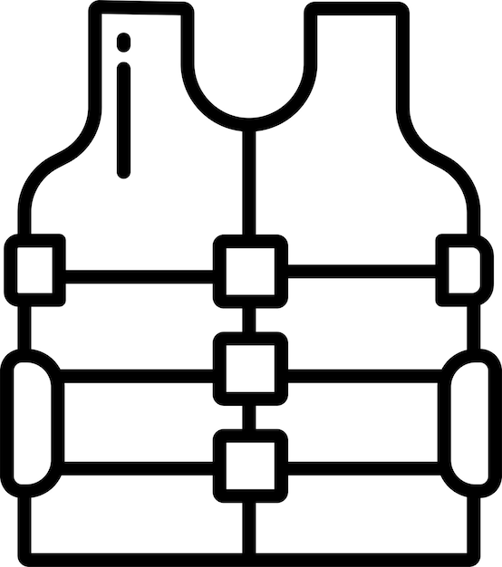 Ilustración vectorial del contorno del chaleco salvavidas