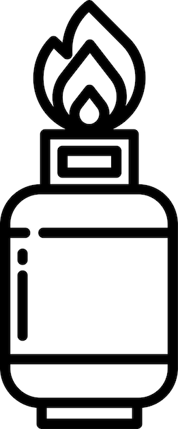 Ilustración vectorial del contorno de una cilindra de gas sólida