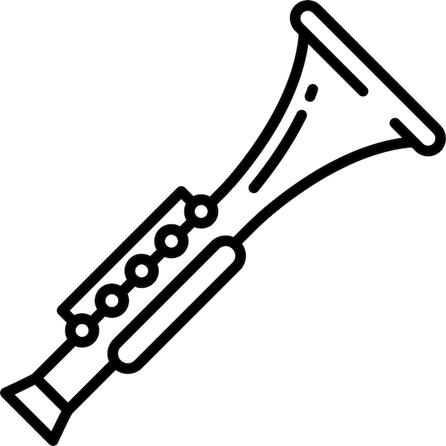 Vector ilustración vectorial del contorno del clarinete
