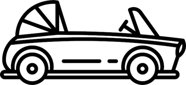 Ilustración vectorial del contorno del coche convertible