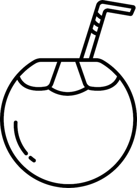 Ilustración vectorial del contorno del coco tierno