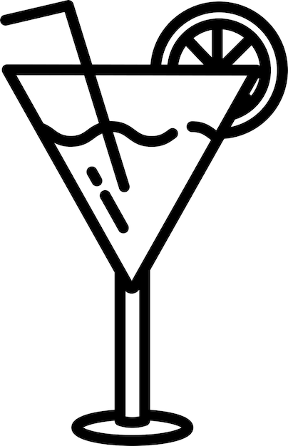 Ilustración vectorial del contorno del cóctel