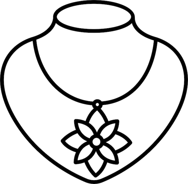 Vector ilustración vectorial del contorno del collar