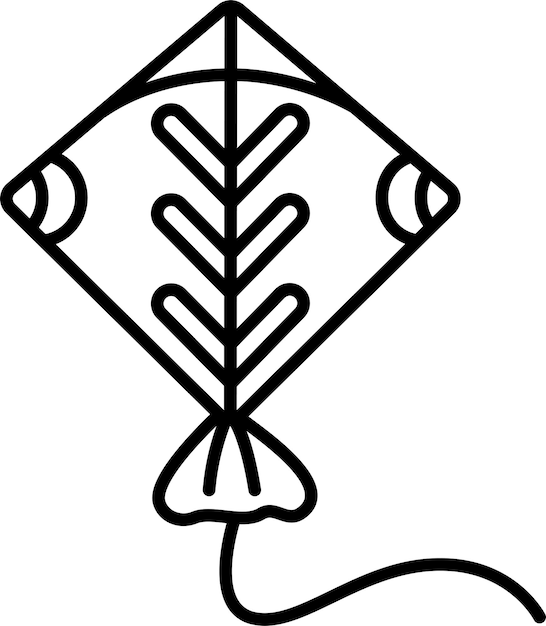 Ilustración vectorial del contorno de la cometa