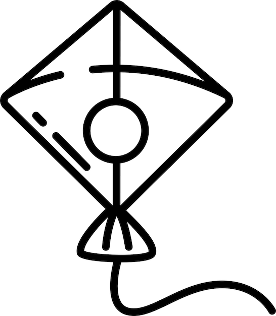 Ilustración vectorial del contorno de la cometa