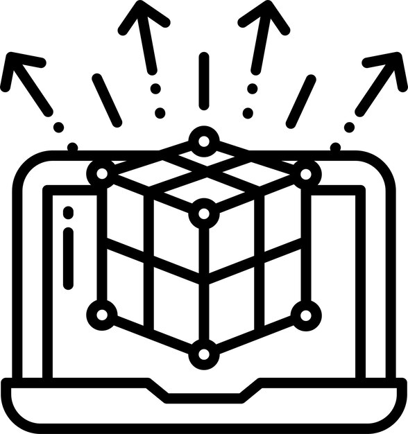 Ilustración vectorial del contorno de la computadora portátil