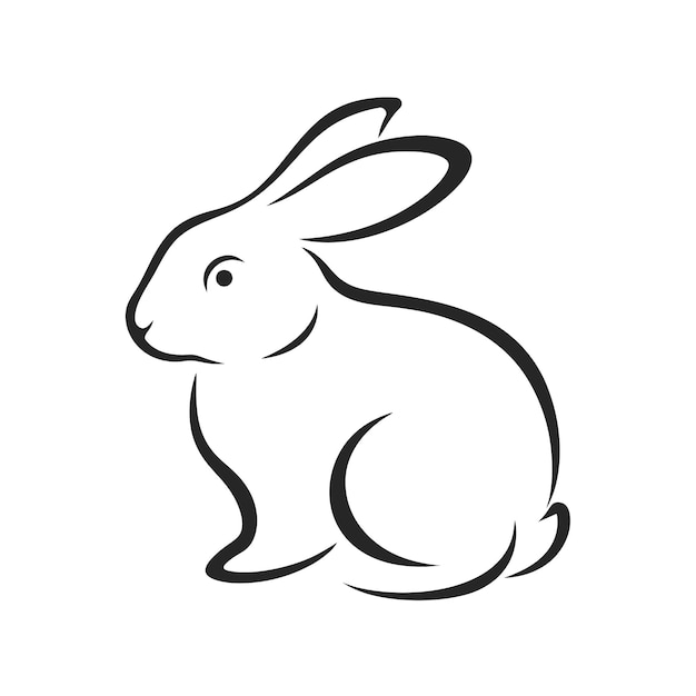 Ilustración vectorial del contorno de un conejo lindo