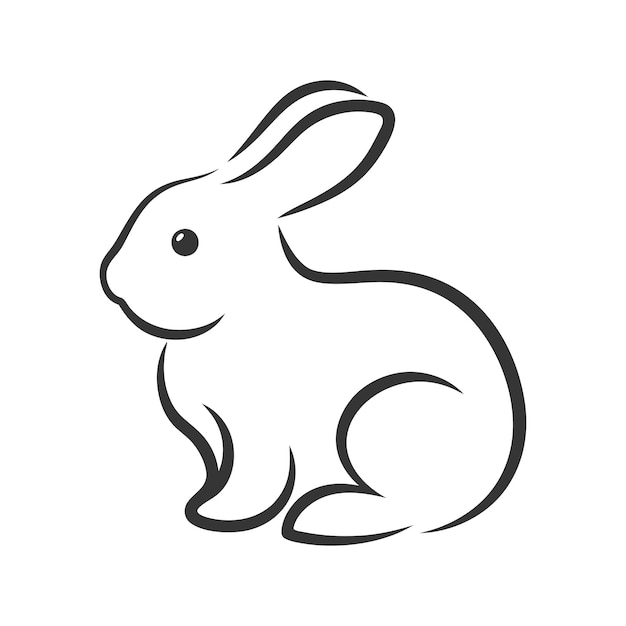 Ilustración vectorial del contorno de un conejo lindo