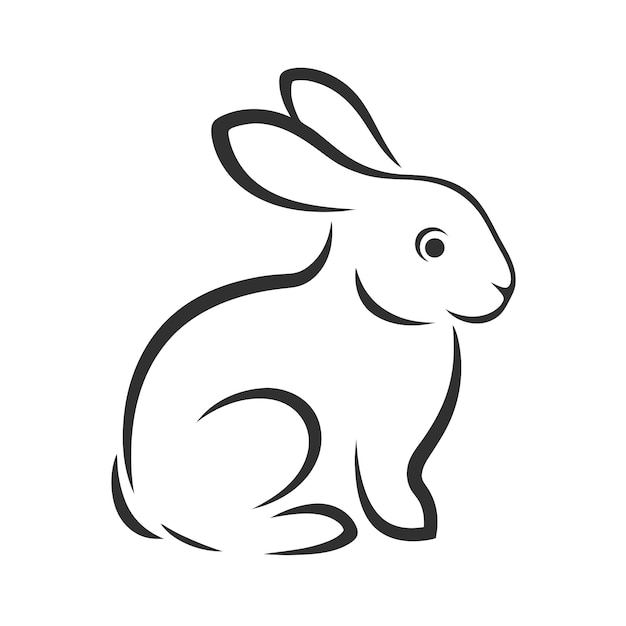 Ilustración vectorial del contorno de un conejo lindo