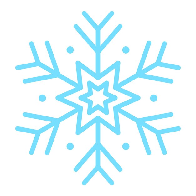 Ilustración vectorial del contorno del copo de nieve