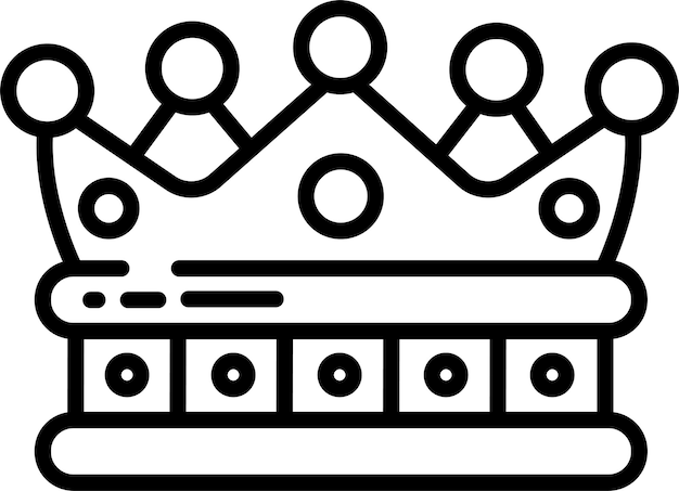 Ilustración vectorial del contorno de la corona del rey