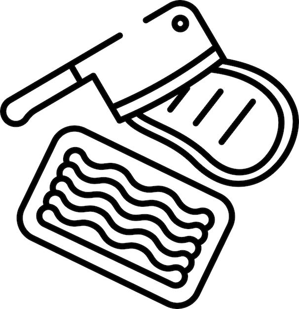 Ilustración vectorial del contorno del corte de carne molida