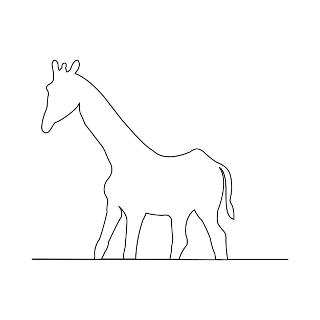 Ilustración vectorial de contorno dibujada a mano del icono de la jirafa