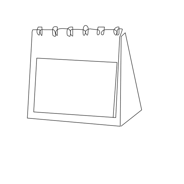 Ilustración vectorial de contorno de dibujo de una línea continua de calendario de tabla