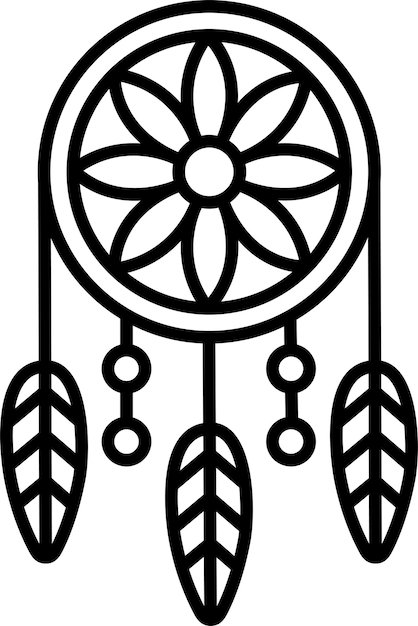 Ilustración vectorial del contorno de Dream Catchersolid