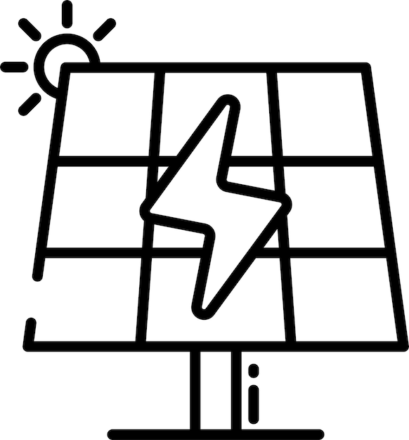Ilustración vectorial del contorno de la energía solar