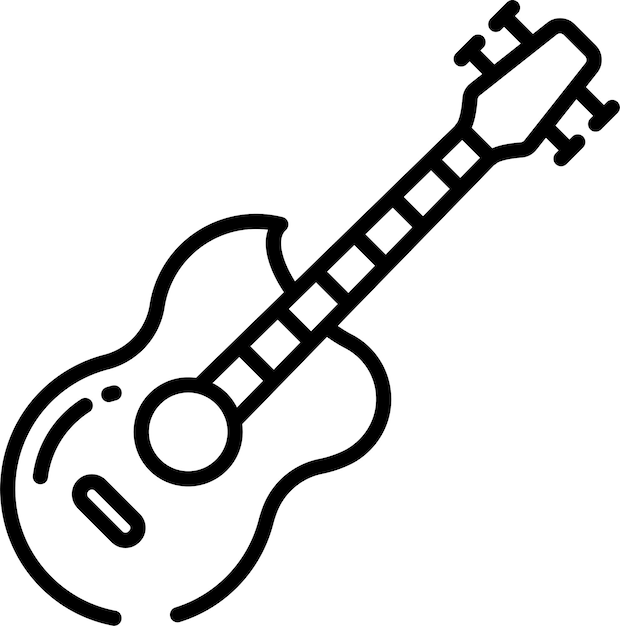 Ilustración vectorial del contorno de la guitarra eléctrica