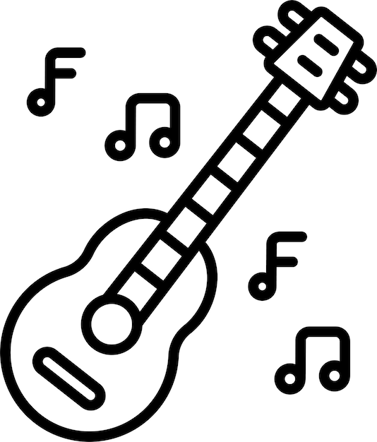 Ilustración vectorial del contorno de la guitarra