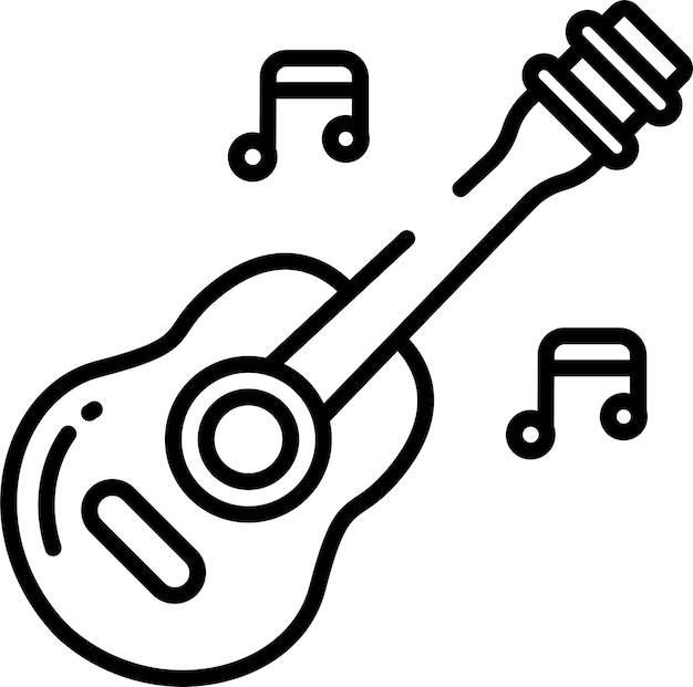 Ilustración vectorial del contorno de Guitarsolid