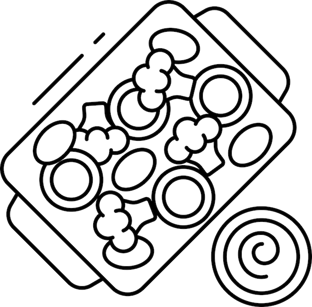 Ilustración vectorial del contorno de la harina de proteínas