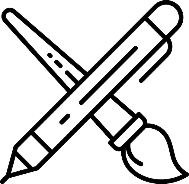 Ilustración vectorial del contorno de las herramientas de arte