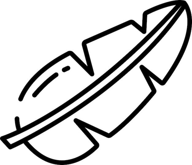 Ilustración vectorial del contorno de la hoja de plátano