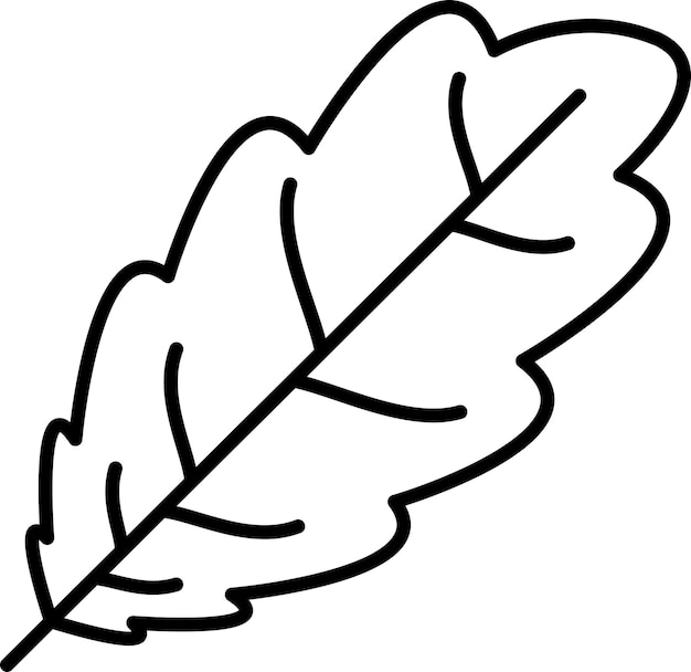 Ilustración vectorial del contorno de la hoja de roble