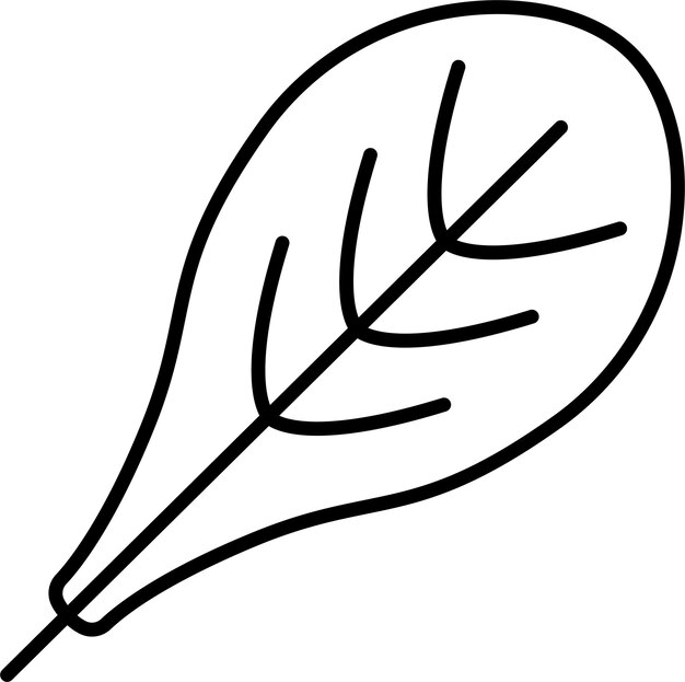 Ilustración vectorial del contorno de las hojas
