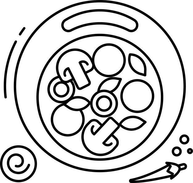 Ilustración vectorial del contorno del hongo salami
