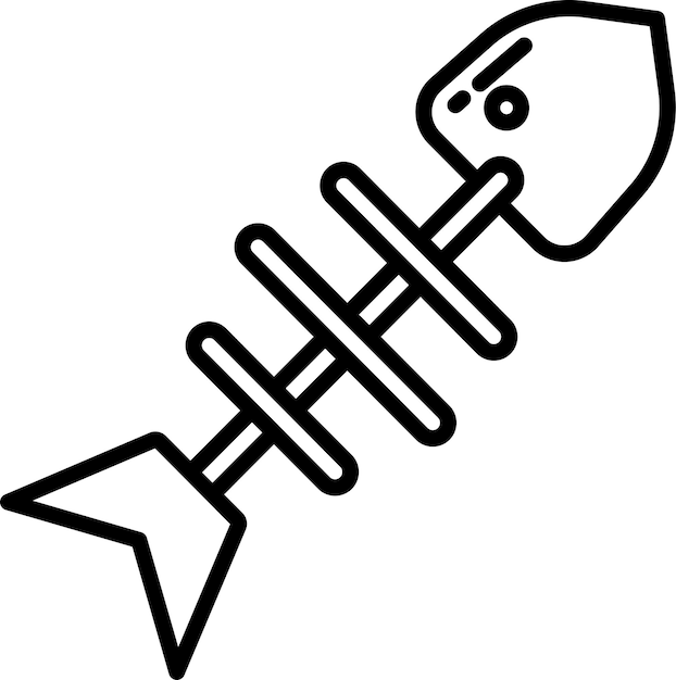 Ilustración vectorial del contorno del hueso de pez