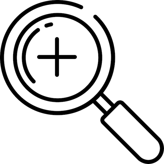 Ilustración vectorial de contorno insólido con zoom