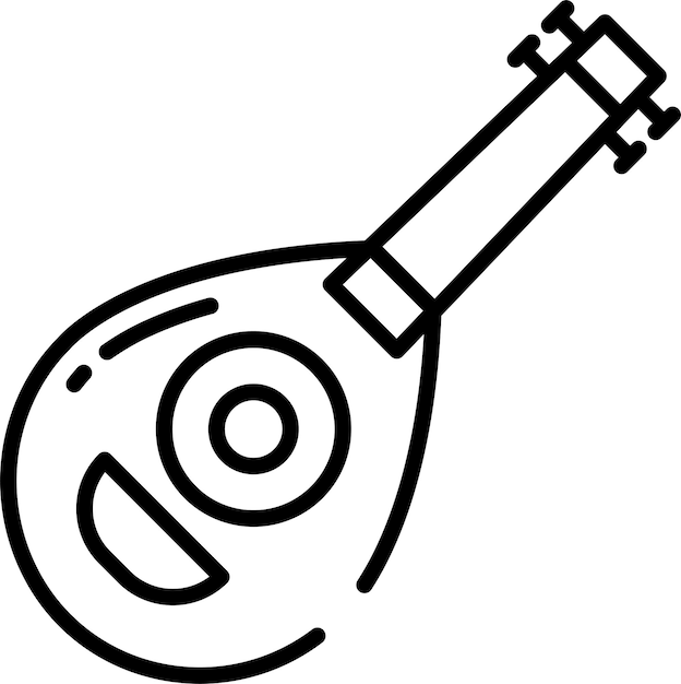 Ilustración vectorial del contorno del laúd