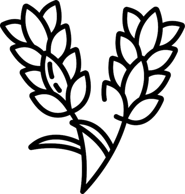 Ilustración vectorial del contorno de lavanda sólida