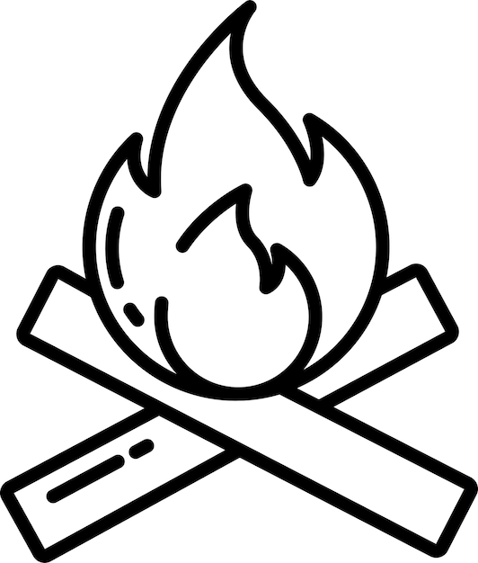 Ilustración vectorial del contorno de la leña