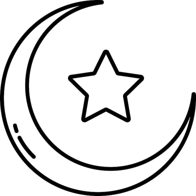 Ilustración vectorial del contorno de la Luna de Ramadán