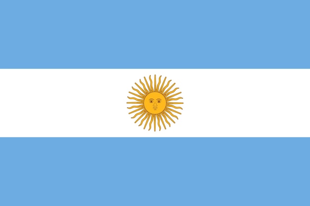 Ilustración vectorial del contorno del mapa de la bandera de Argentina