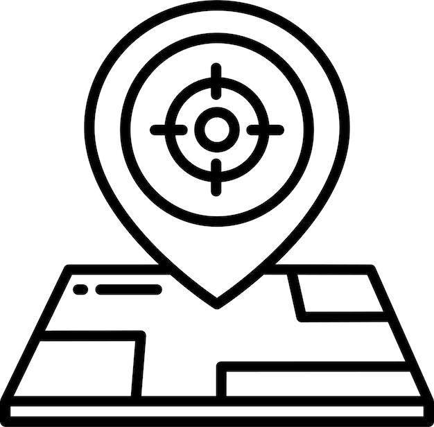 Ilustración vectorial del contorno del marcador de lugar