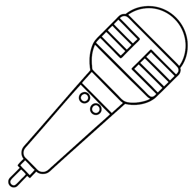 Ilustración vectorial del contorno del micrófono para la música