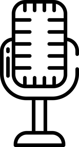 Ilustración vectorial del contorno del micrófono