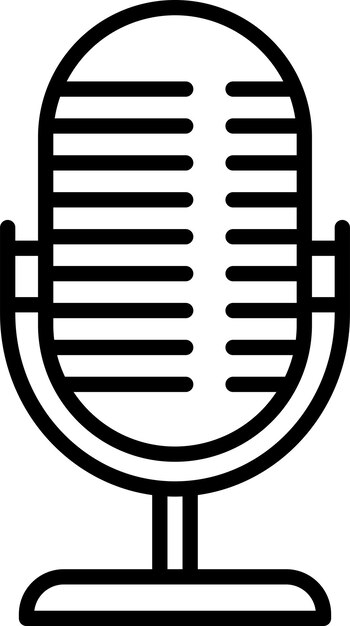 Ilustración vectorial del contorno del micrófono