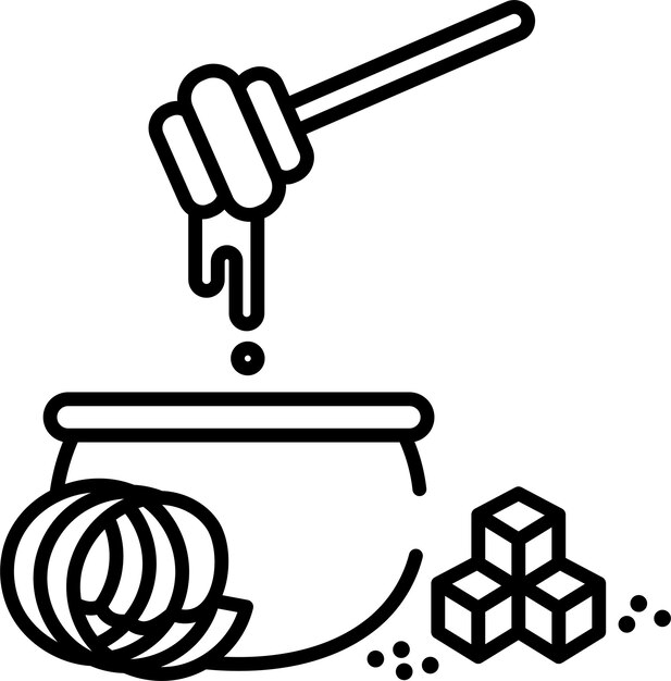 Ilustración vectorial del contorno de la miel