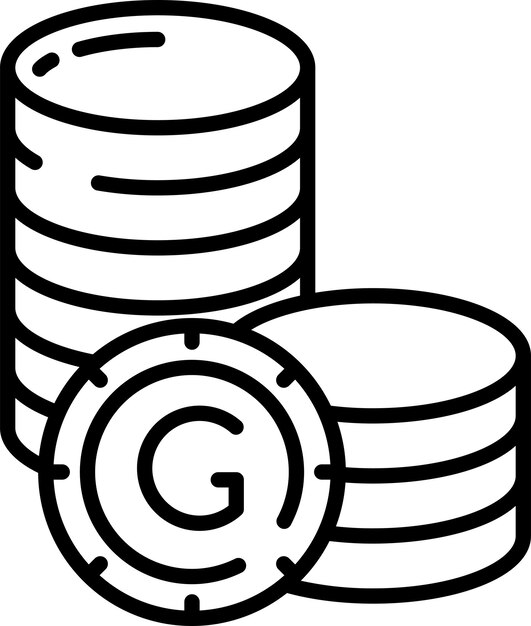 Ilustración vectorial del contorno de las monedas sólidas de Haití