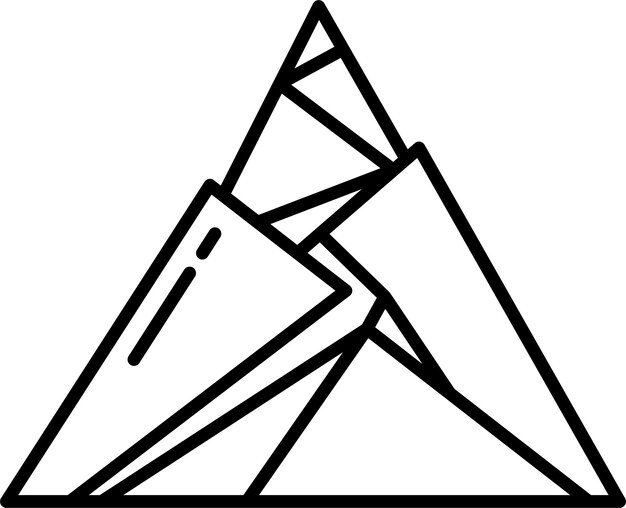 Ilustración vectorial del contorno de las montañas