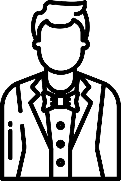 Ilustración vectorial del contorno del novio